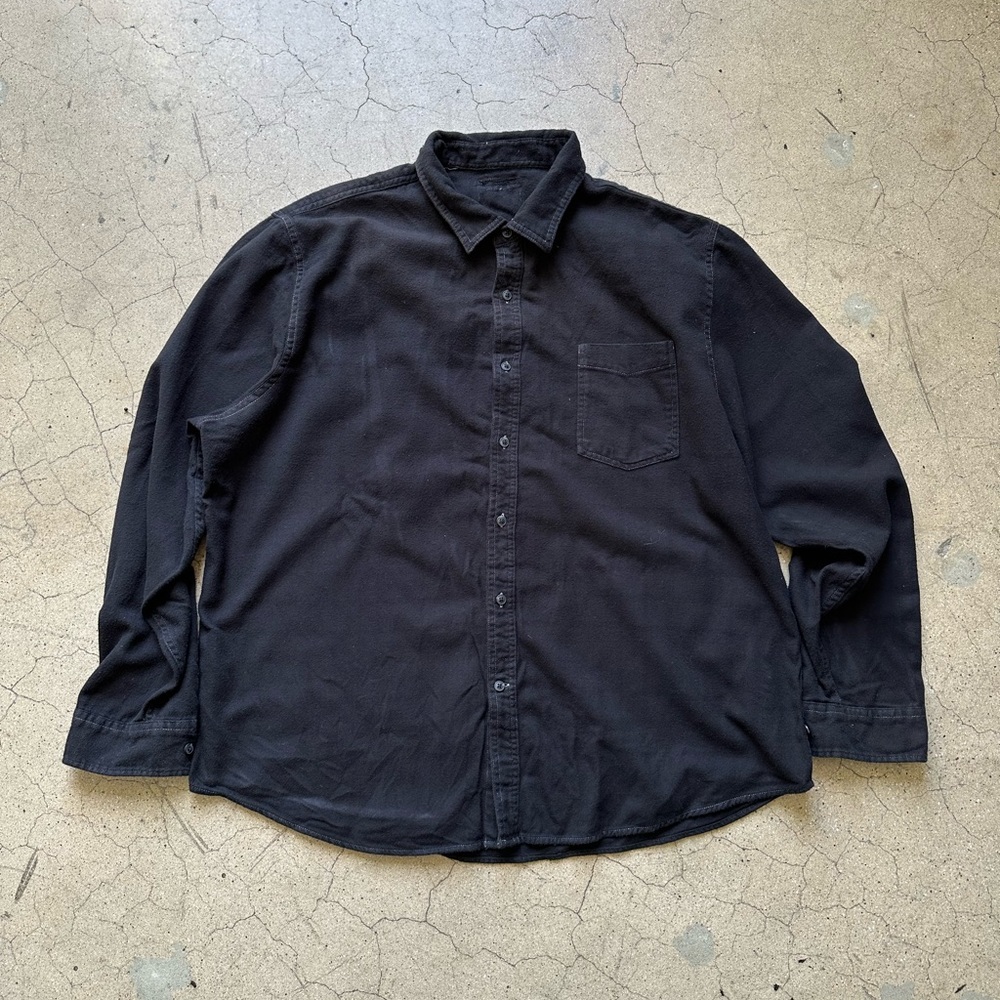 Black Overdyed Vintage Flannel Y2k